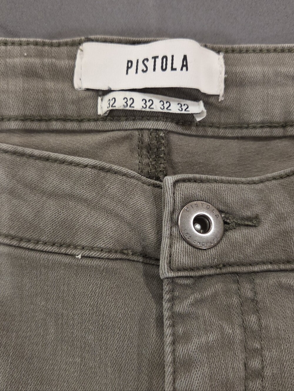 Pistola Audrey Moto Skinny Jeans Olive Green Biker Size 32